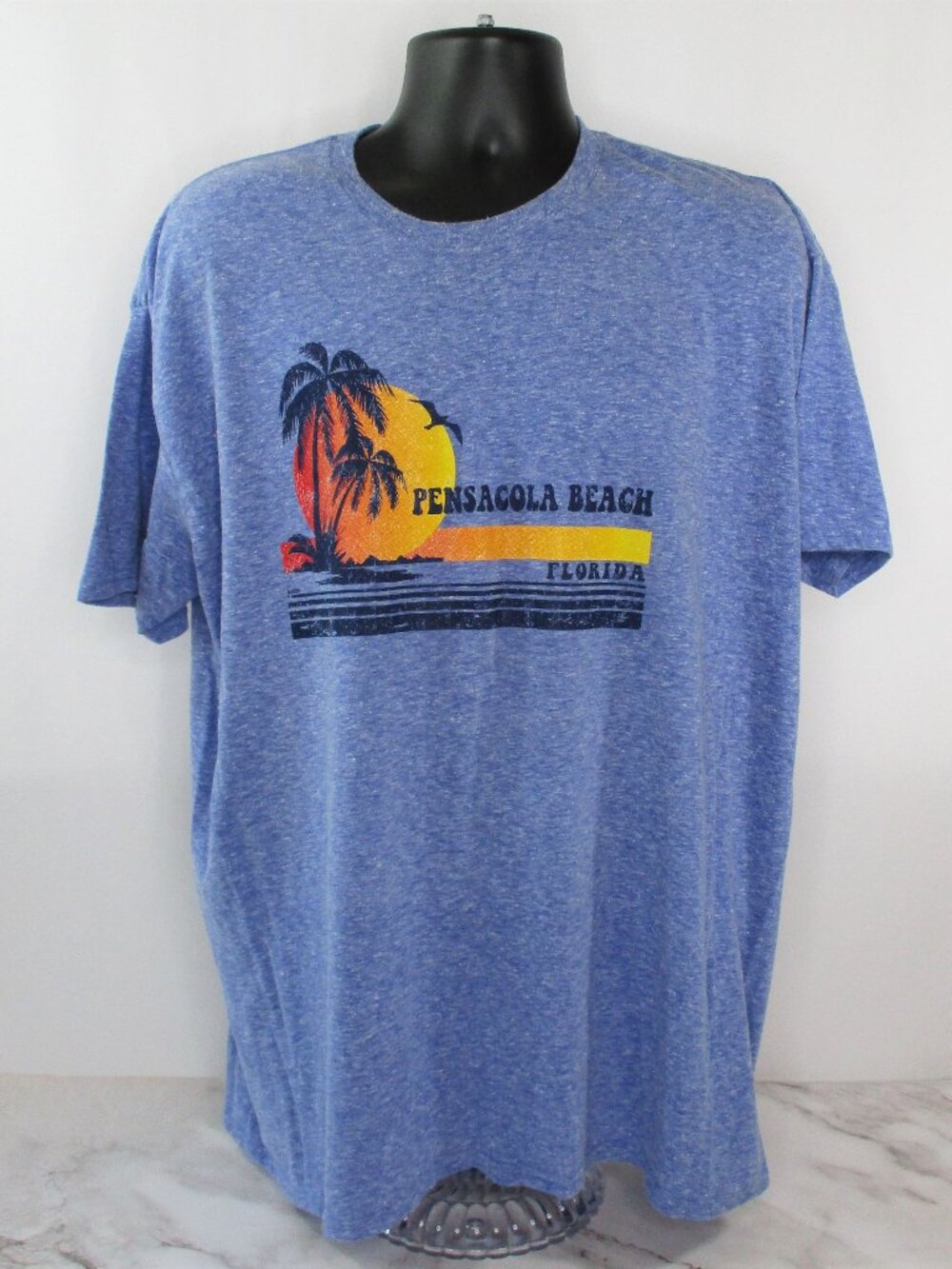 Distressed Y2K Pensacola Beach Florida T-Shirt Tropical Sunset